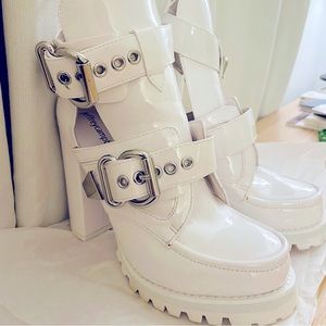 Jeffery Campbell Craven Cutout Heeled Boots size 8